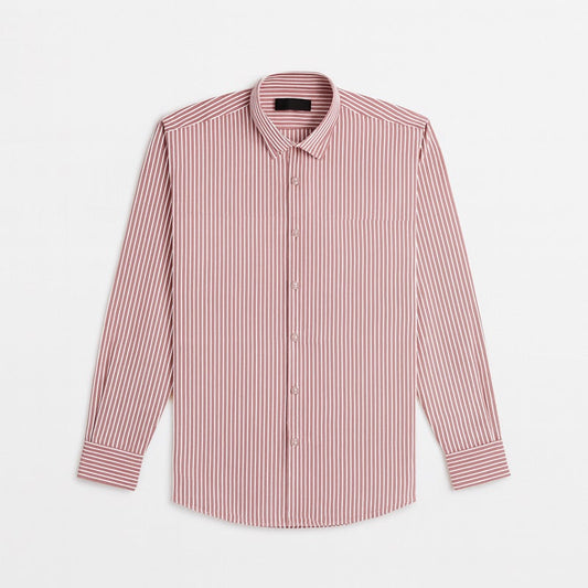 Mussimo Duti Imported Stripe Formal Shirt (Burgundy)