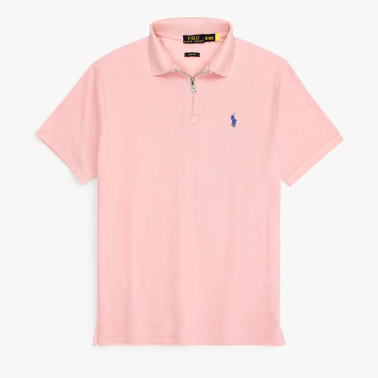 RL Premium Small Pony Zip Up Polo shirt (Pink)