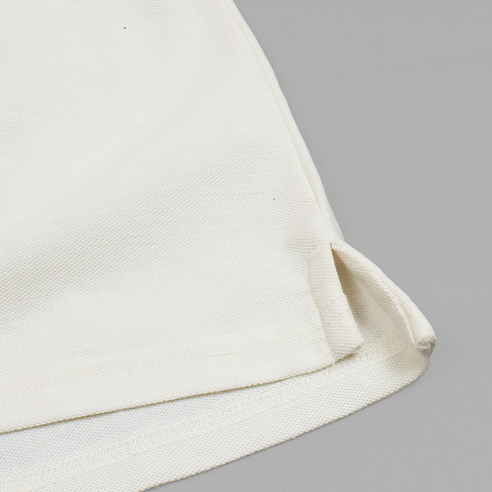 RL Premium 3 Horse Pique Cotton Polo Shirt (White)