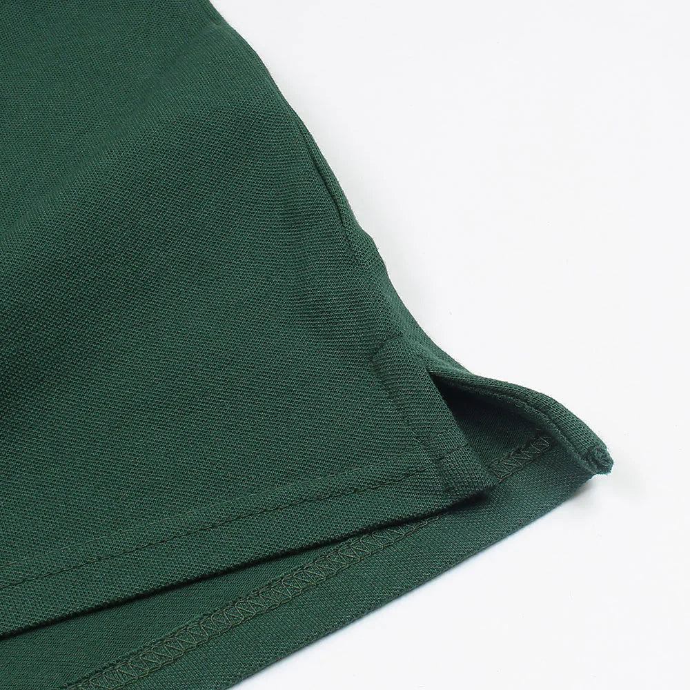 TOMMY PREMIUM SELF EMB ZIP-UP POLO SHIRT (GREEN)