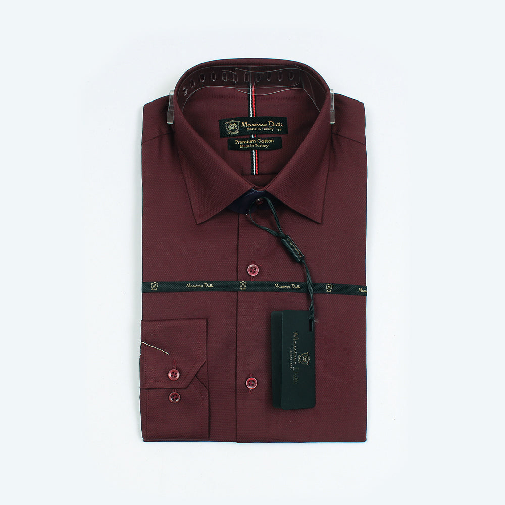 Mussimo Duti Imported Formal Shirt Dobby (Maroon)
