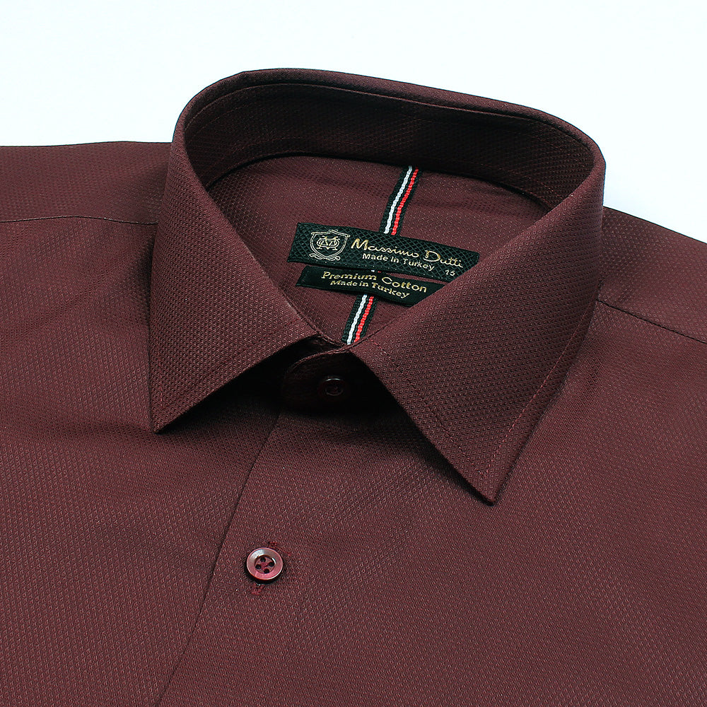 Mussimo Duti Imported Formal Shirt Dobby (Maroon)