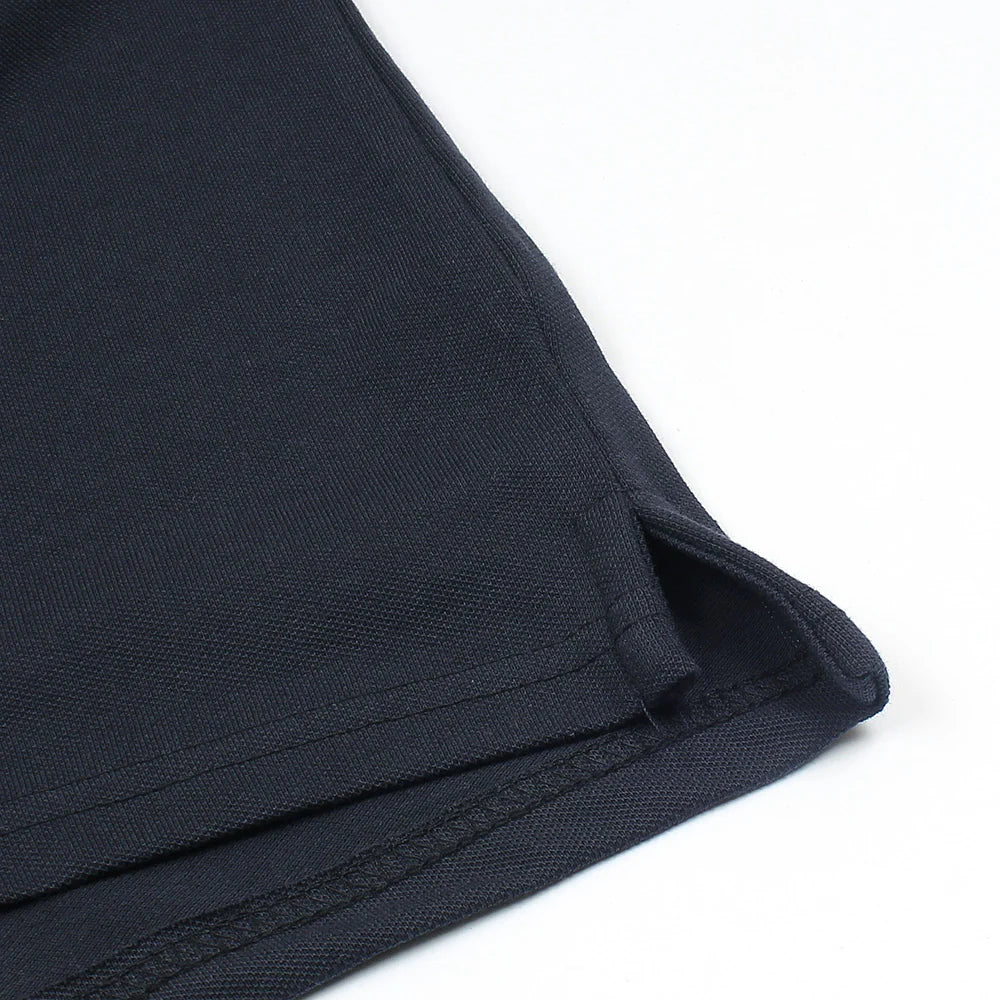 TOMMY PREMIUM SELF EMB ZIP-UP POLO SHIRT (NAVY BLUE)