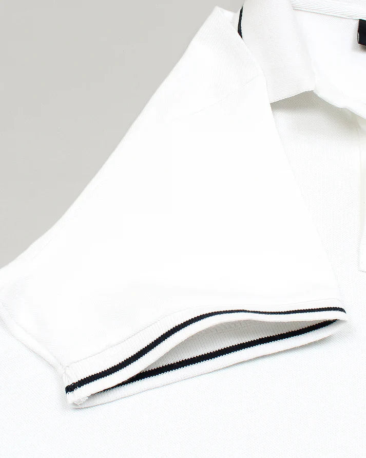 HKT IMPORTED MEN'S TIPPED POLO SHIRT (WHITE)