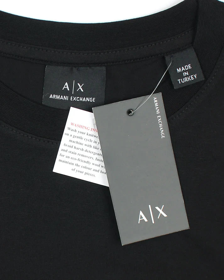 A-X IMPORTED MEN'S DESIGNER BIG LOGO T-SHIRT (BLACK)