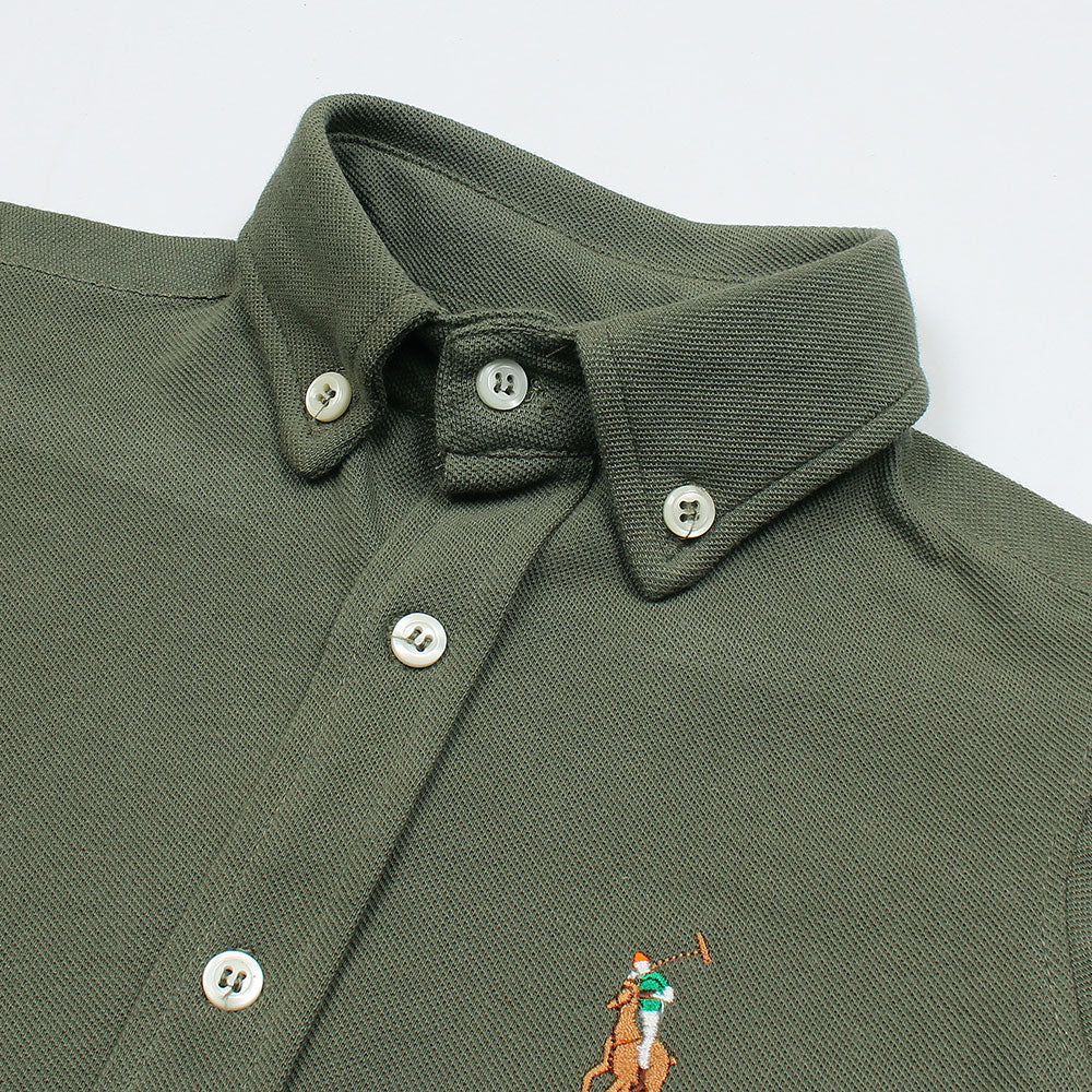 RL IMPORTED KID'S OXFORD BUTTON CASUAL SHIRT (OLIVE GREEN)