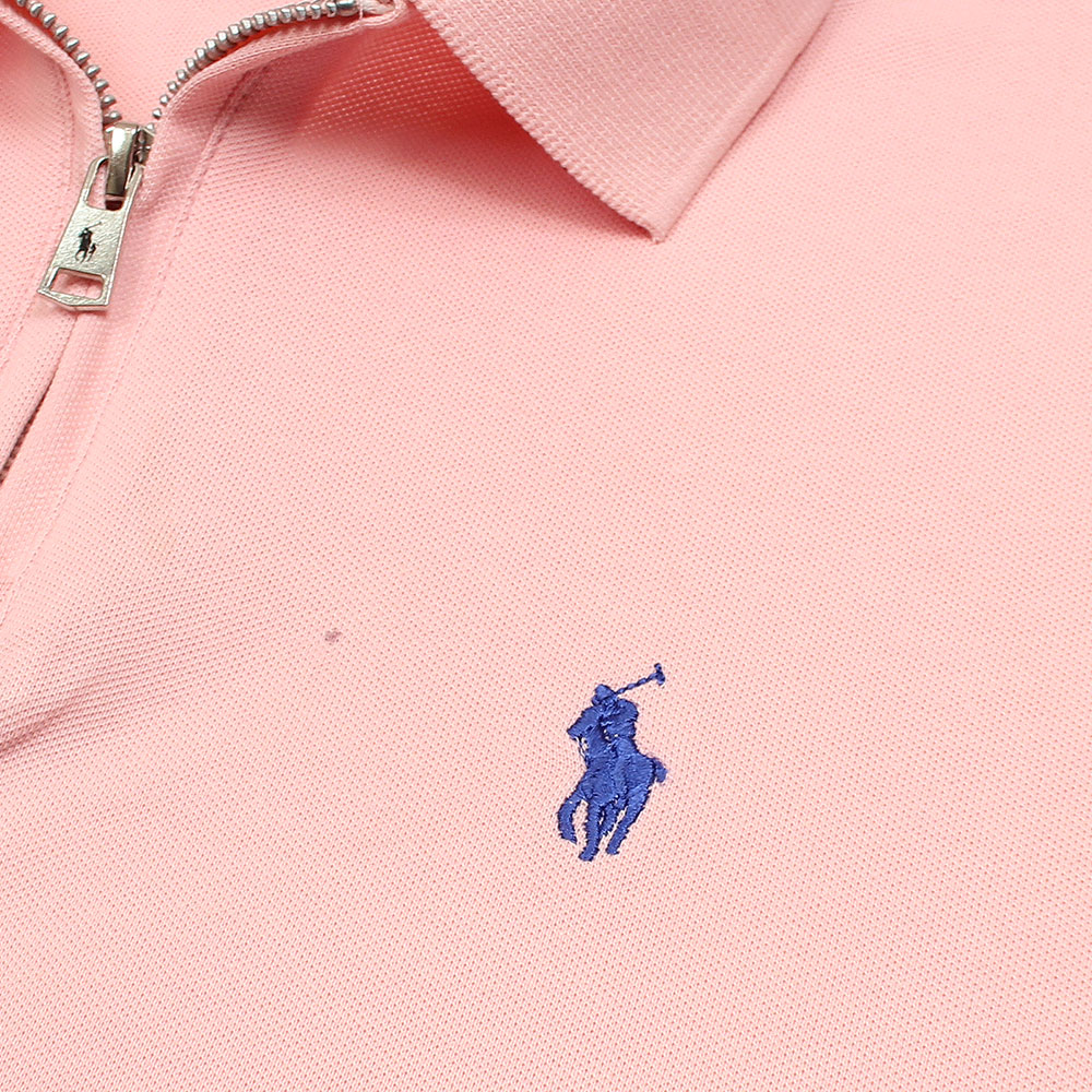 RL Premium Small Pony Zip Up Polo shirt (Pink)