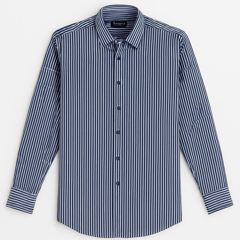 Mussimo Duti Imported Stripe Formal Shirt (Blue)