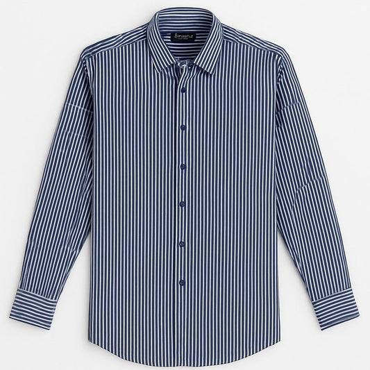 Mussimo Duti Imported Stripe Formal Shirt (Blue)
