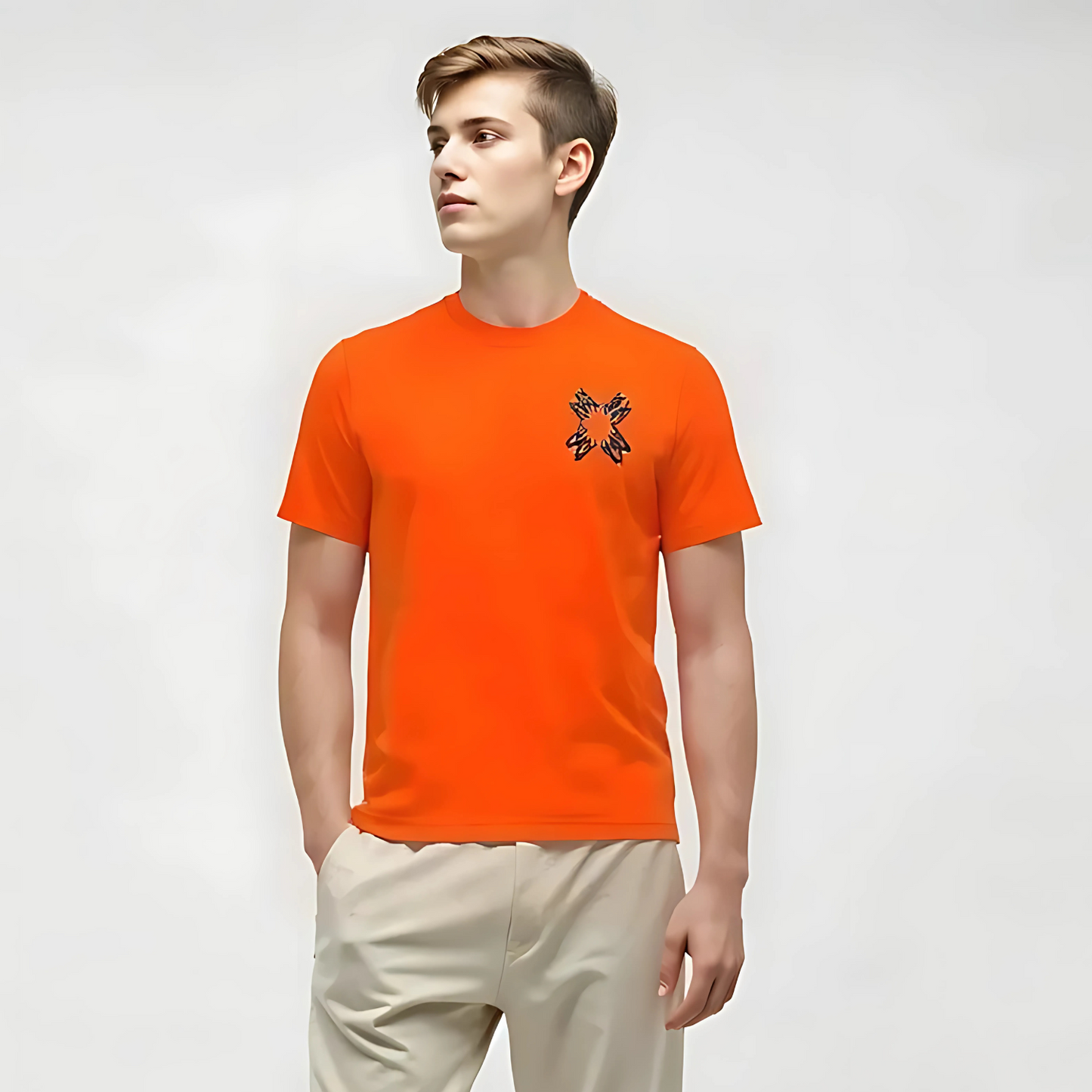 A.M.I.R.I PREMIUM DOWN SHOULDER T-SHIRT (ORANGE)