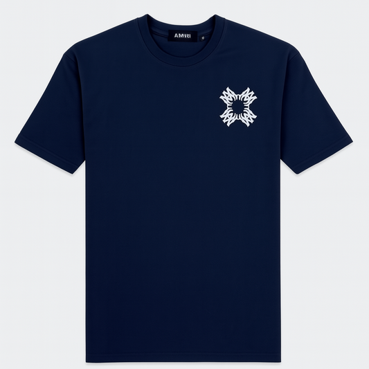 A.M.I.R.I PREMIUM DOWN SHOULDER  T-SHIRT (NAVY Blue)