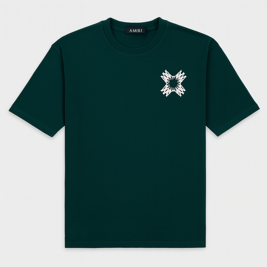 A.M.I.R.I PREMIUM DOWN SHOULDER  T-SHIRT (GREEN)