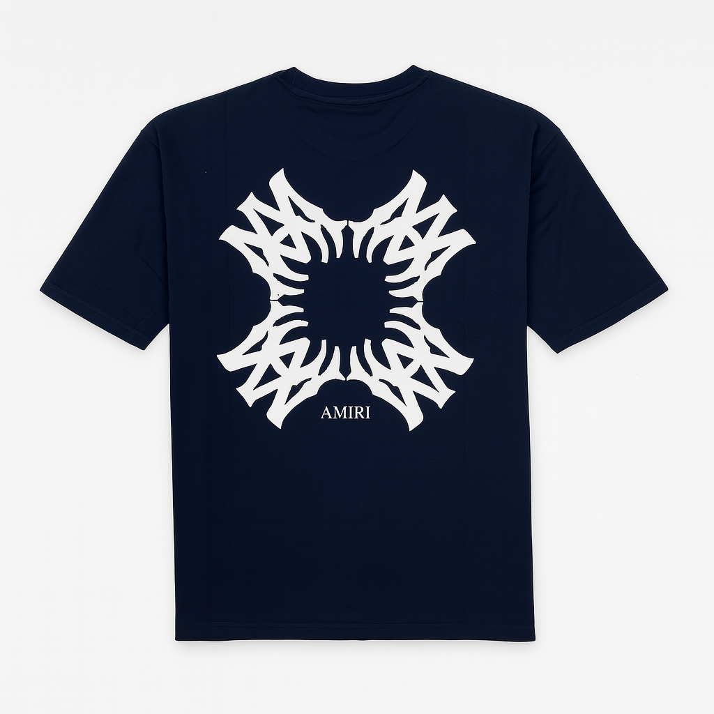 A.M.I.R.I PREMIUM DOWN SHOULDER T-SHIRT (NAVY Blue)
