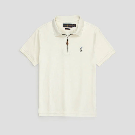 RL PREMIUM MEN'S MULTI ZIPPER POLO SHIRT (OFF-WHITE)