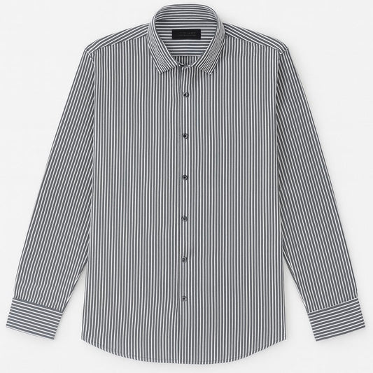 Mussimo Duti Imported Stripe Formal Shirt (Elegant Grey)