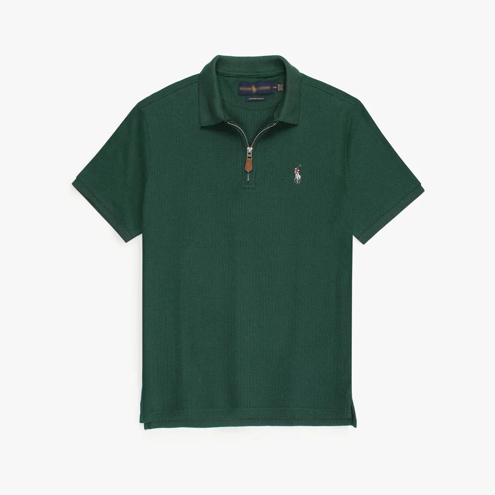 RL PREMIUM MEN'S MULTI ZIPPER POLO SHIRT (GREEN)