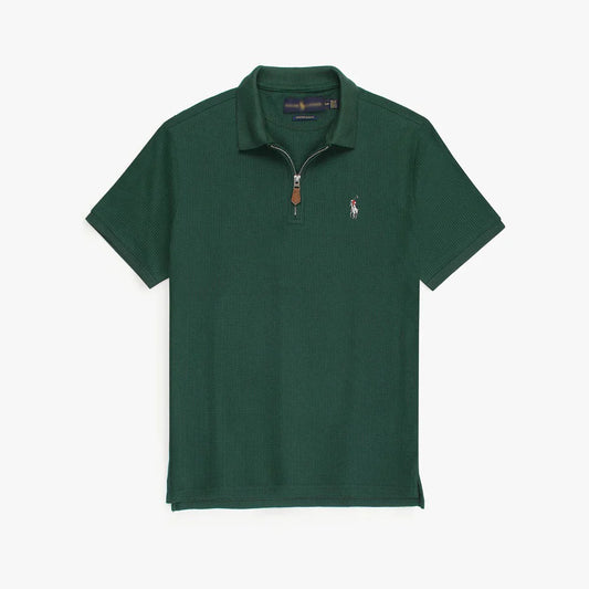 RL PREMIUM MEN'S MULTI ZIPPER POLO SHIRT (GREEN)