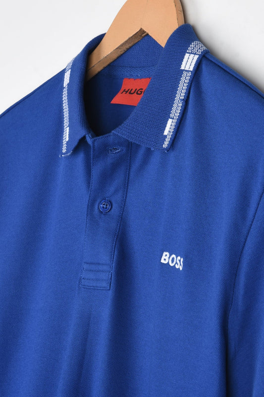 HGO BOS Imported Tipped Collar Polo (Royal Blue)