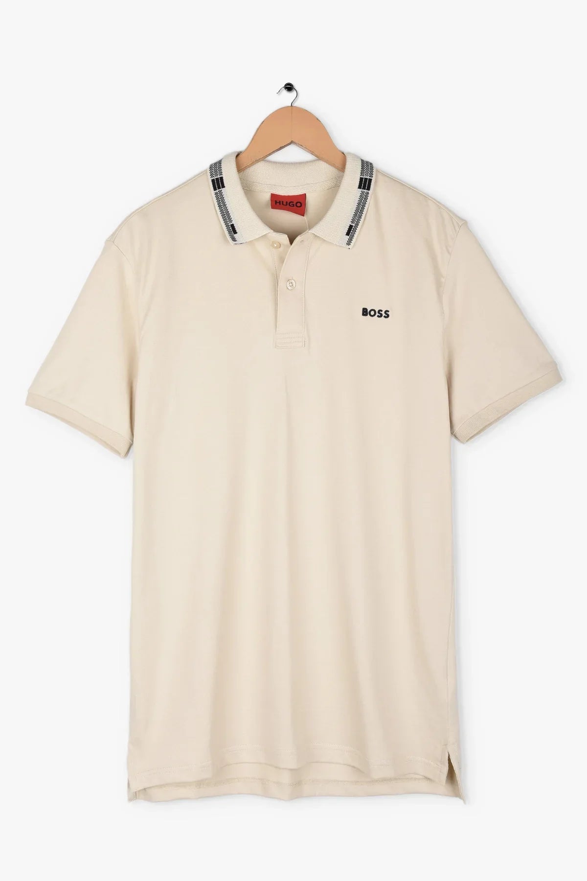 HGO BOS Imported Tipped Collar Polo (Stone)