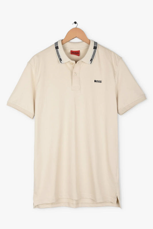 HGO BOS Imported Tipped Collar Polo (Stone)