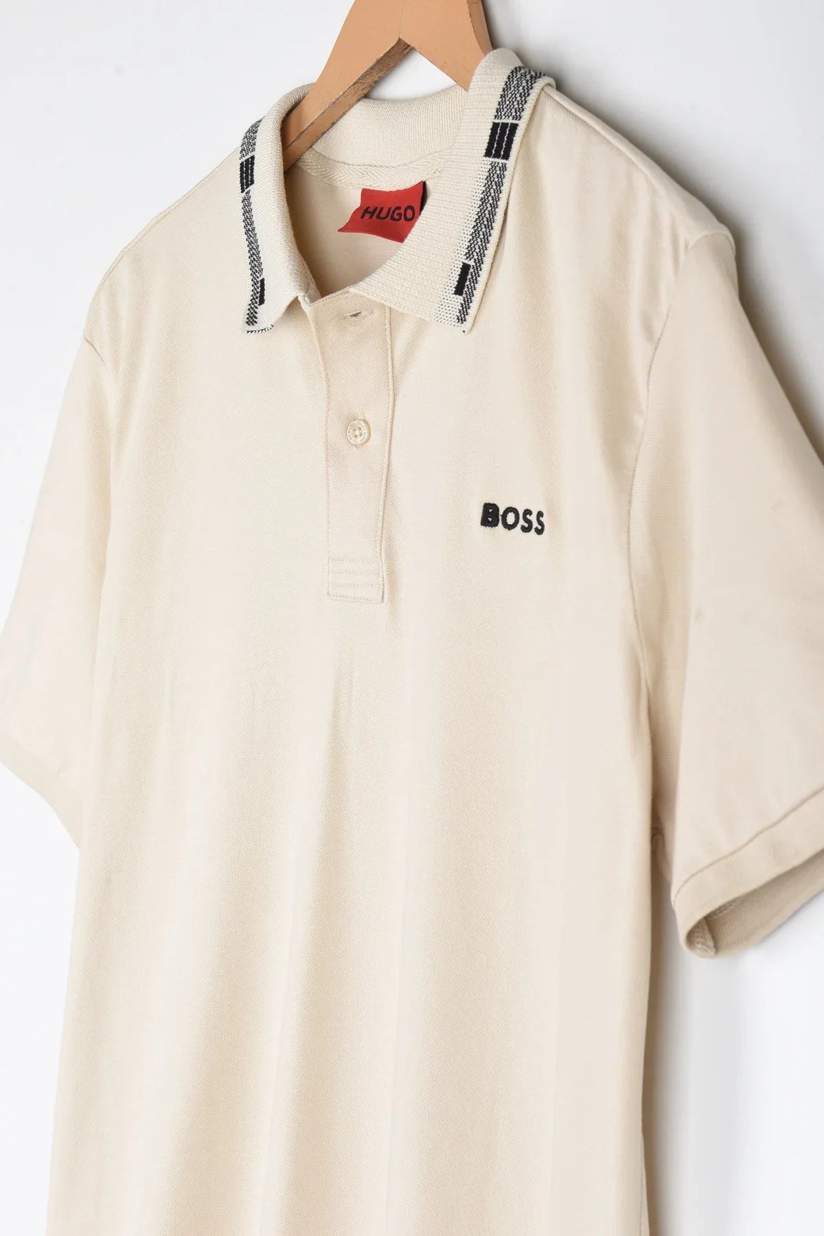 HGO BOS Imported Tipped Collar Polo (Stone)