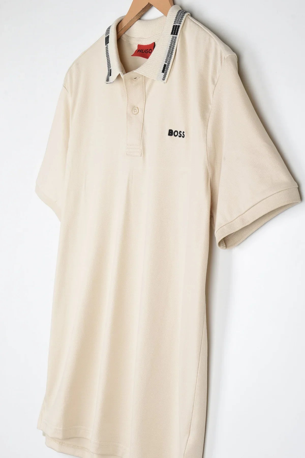 HGO BOS Imported Tipped Collar Polo (Stone)