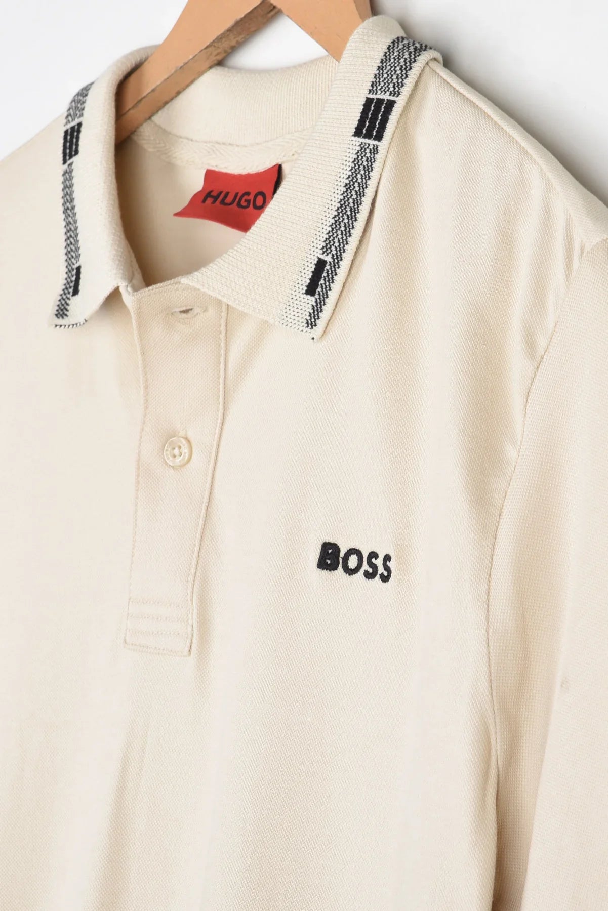 HGO BOS Imported Tipped Collar Polo (Stone)