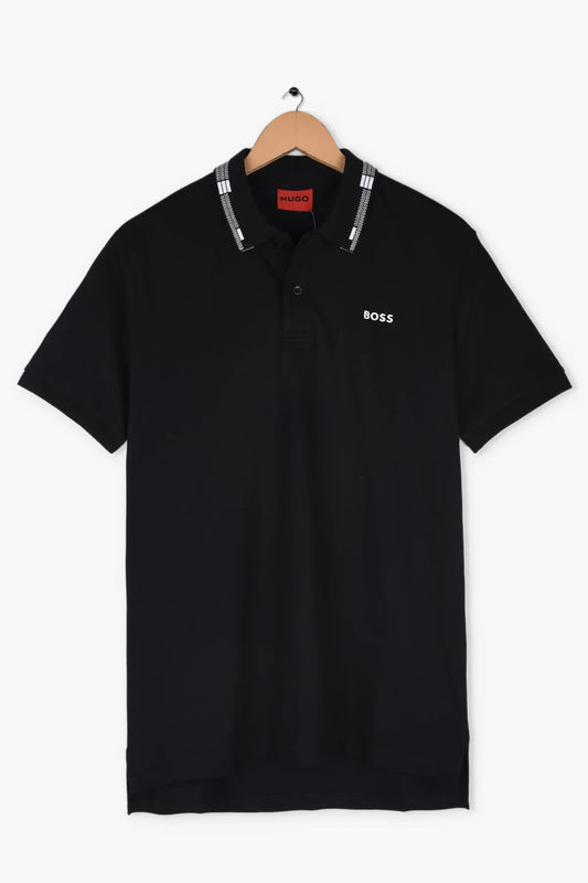 HGO BOS Imported Tipped Collar Polo (Black)