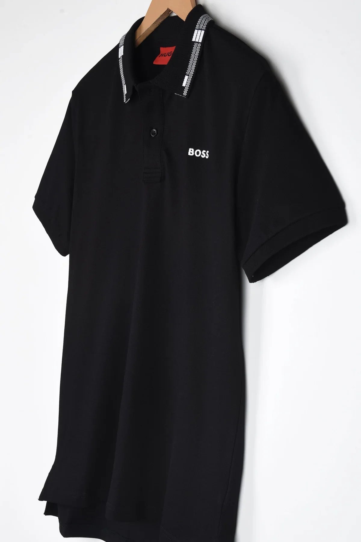 HGO BOS Imported Tipped Collar Polo (Black)