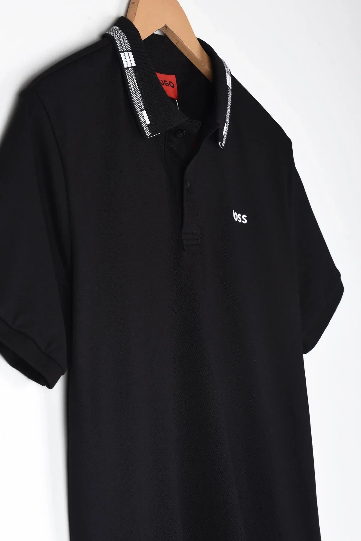 HGO BOS Imported Tipped Collar Polo (Black)