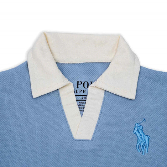 RL PREMIUM KIDS V NECK POLO SHIRT (SKY)