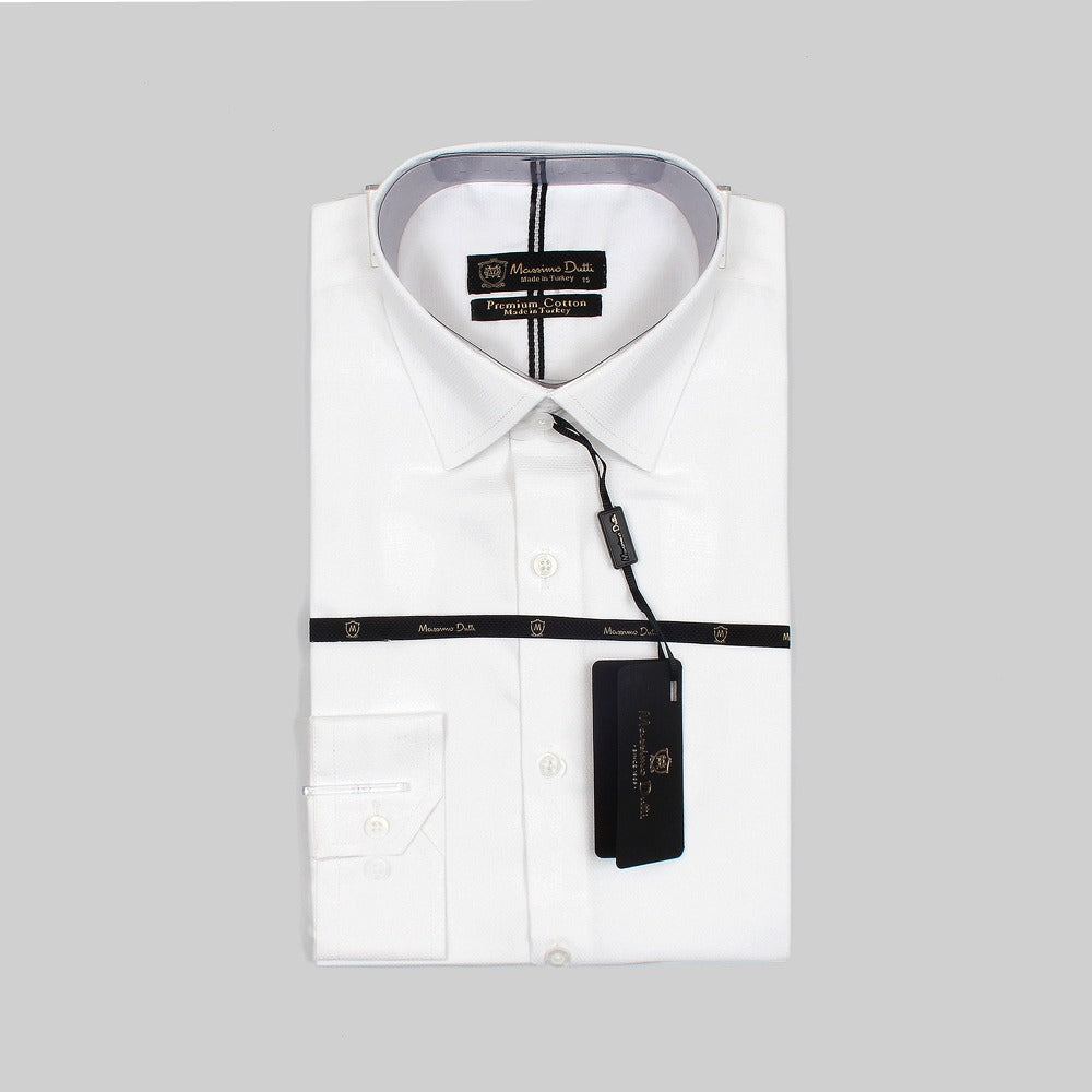 Mussimo Duti Imported Formal Shirt Dobby (White)