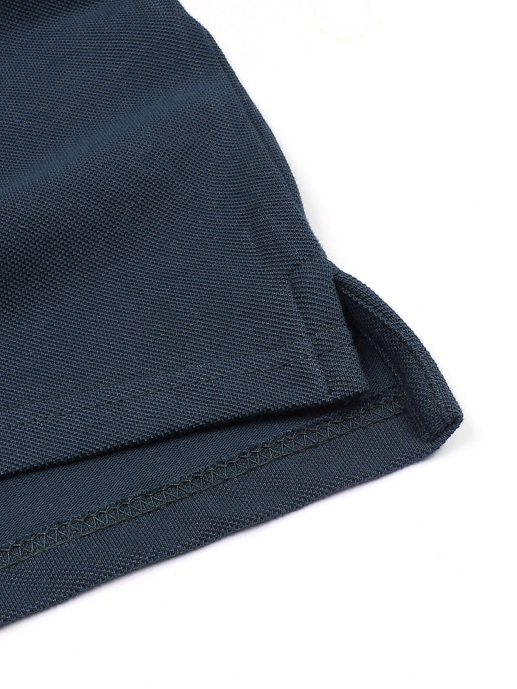 RL Premium Small Pony Pique Cotton Polo Shirt (Navy Blue)