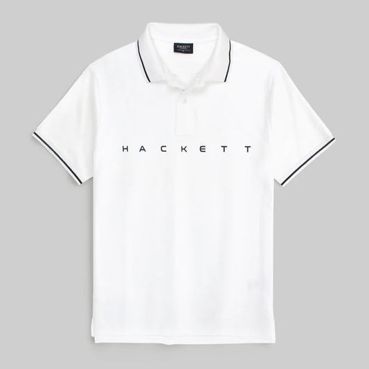 HKT IMPORTED MEN'S TIPPED POLO SHIRT (WHITE)