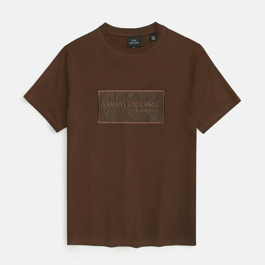 A-X IMPORTED MEN'S PATCH T-SHIRT (BROWN)