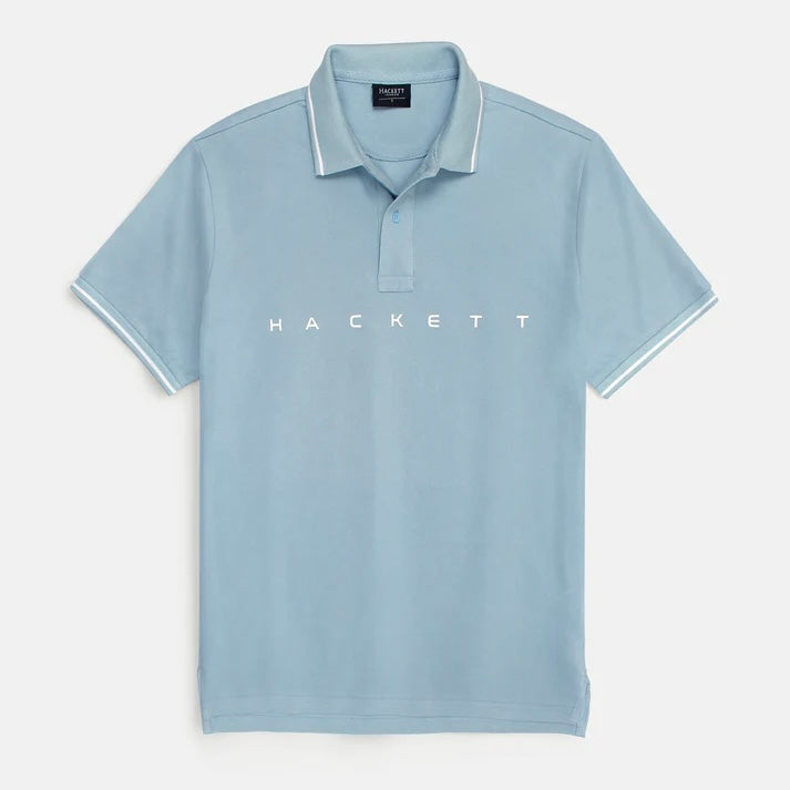 HKT IMPORTED MEN'S TIPPED POLO SHIRT (SKY BLUE)