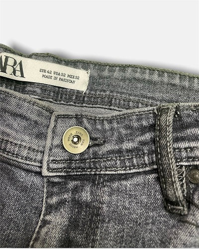 Z.A.R.A Slim Fit Denim Jeans Charcoal Black