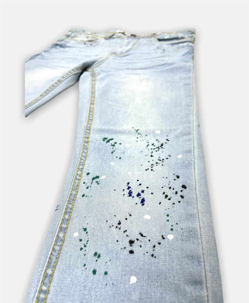 Z.A.R.A Skinny Fit Denim Jeans Paint Splash
