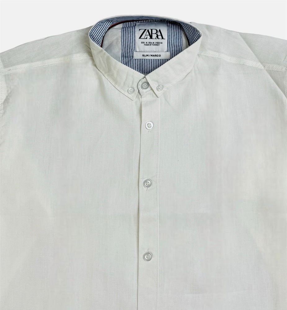 Z.A.R.A Premium Plain Casual Shirt (White)