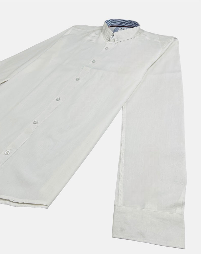 Z.A.R.A Premium Plain Casual Shirt (White)