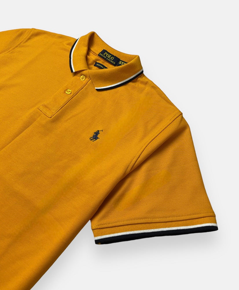 RL Small Pony Tipped Collar Polo Shirt (Yellow)