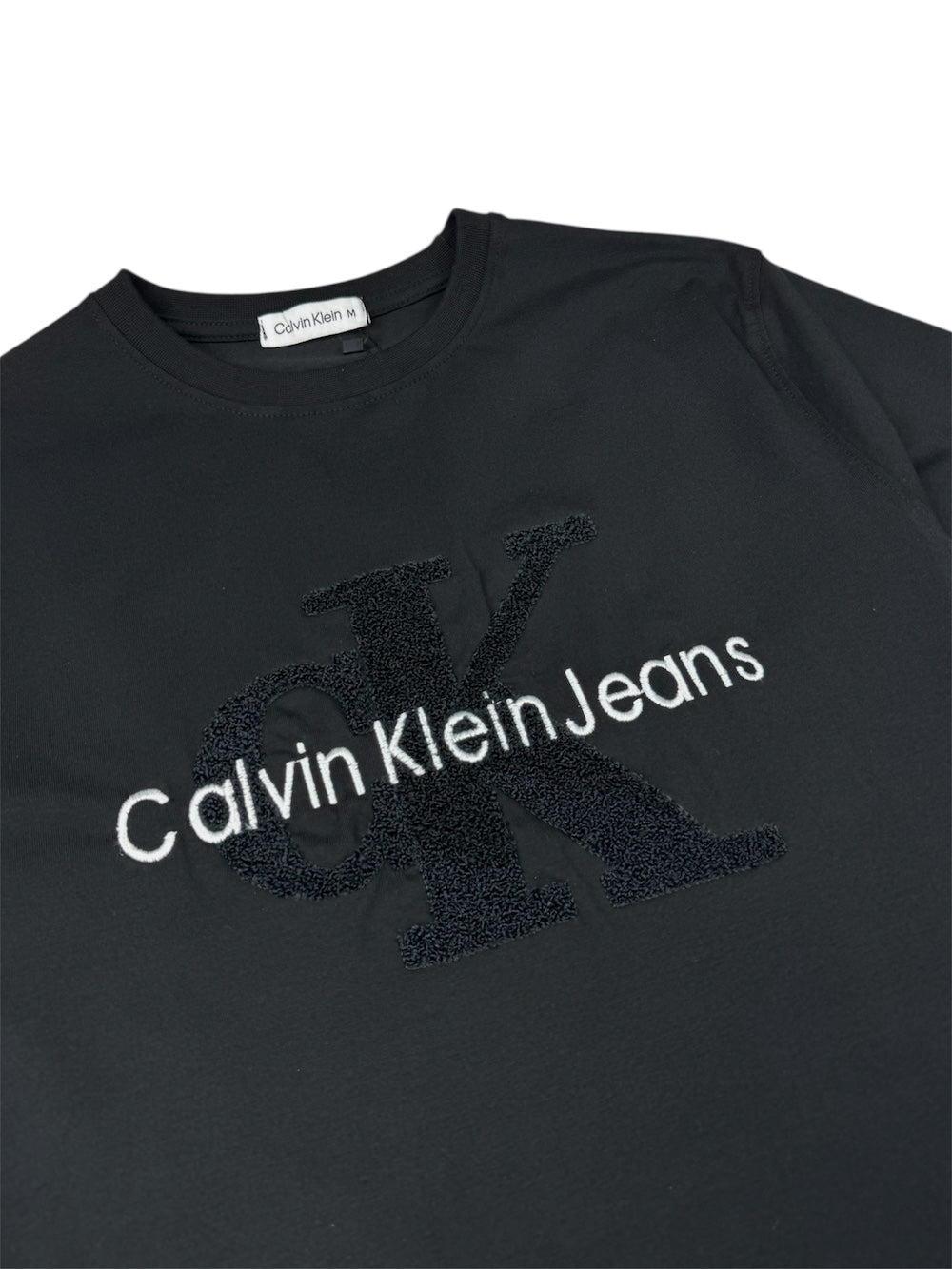 C.K PREMIUM TOWEL EMB COTTON T-SHIRT (BLACK)