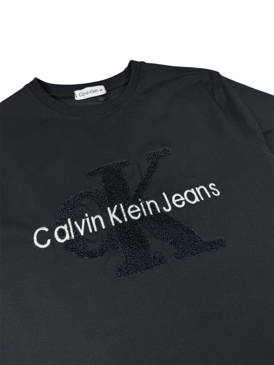 C.K PREMIUM TOWEL EMB COTTON T-SHIRT (BLACK)