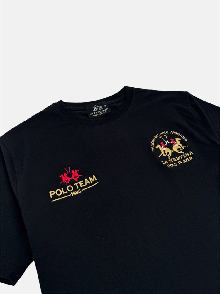 RL PREMIUM LA MRTINA COTTON T-SHIRT (BLACK)