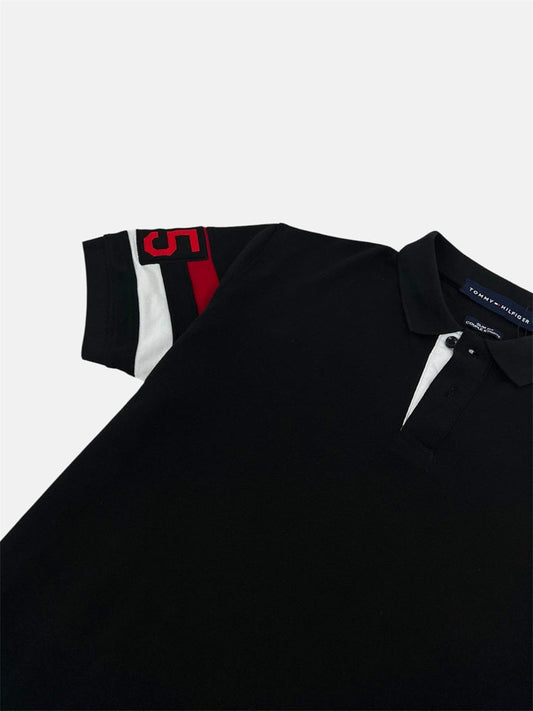 TH PREMIUM SLEEVE STRIPE POLO SHIRT (BLACK)