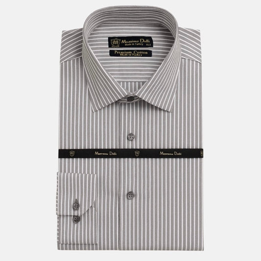 Mussimo Duti Imported Stripe Formal Shirt (Elegant Grey)
