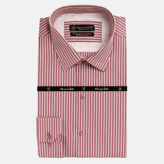 Mussimo Duti Imported Stripe Formal Shirt (Burgundy)