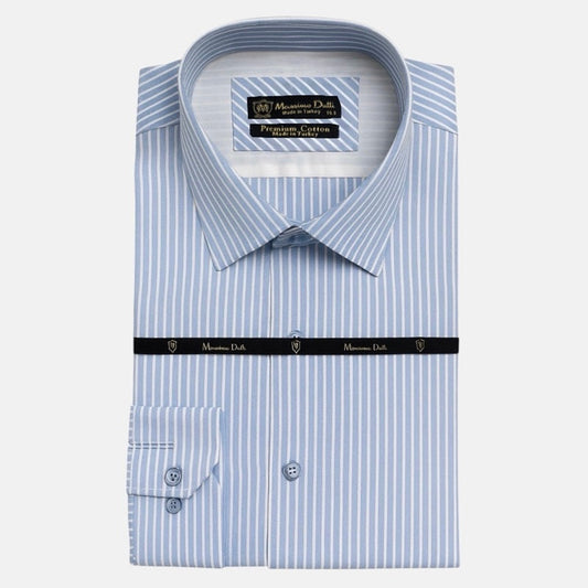 Mussimo Duti Imported Stripe Formal Shirt (Sky Blue)