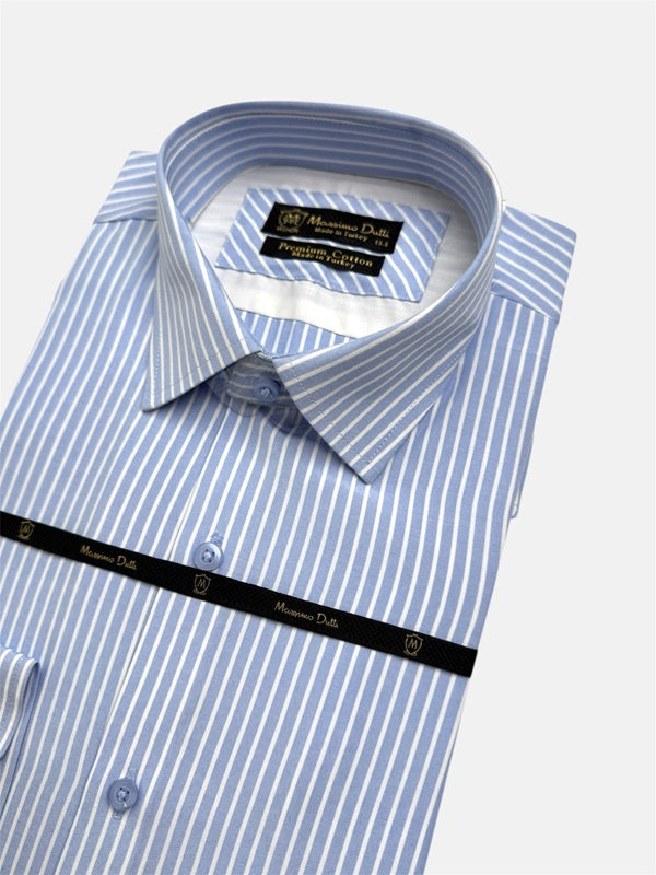 Mussimo Duti Imported Stripe Formal Shirt (Sky Blue)