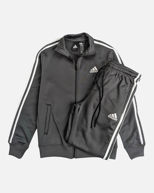 Addas Imported polyester Fleece Tracksuit (Grey)